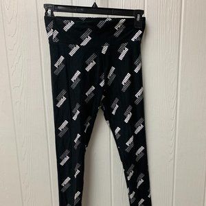 PUMA Black Power High Waist 7/8 Leggings Size Small White PUMA